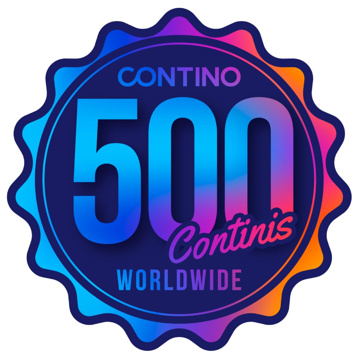 Contino 500 Continis Worldwide badge, marking the consultancy passing five hundred people globally.