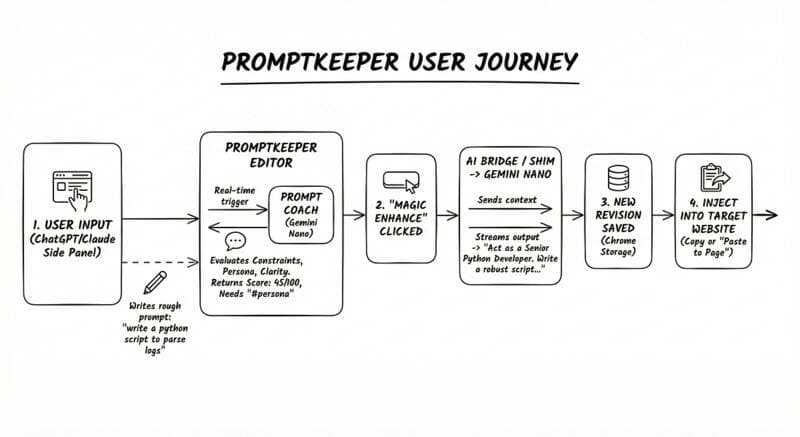 PromptKeeper, Two Years On: Building a Privacy-First AI Prompt IDE with Chrome's Built-in AI — Medium — Google Cloud